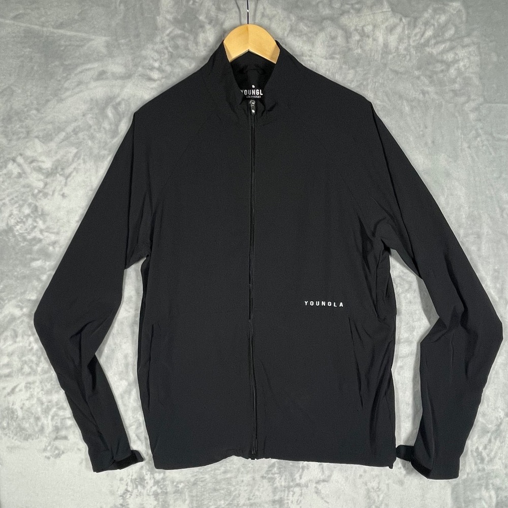 YoungLA Model 522 Mens Black Full Zip Athletic Training Jacket MMXIV Large